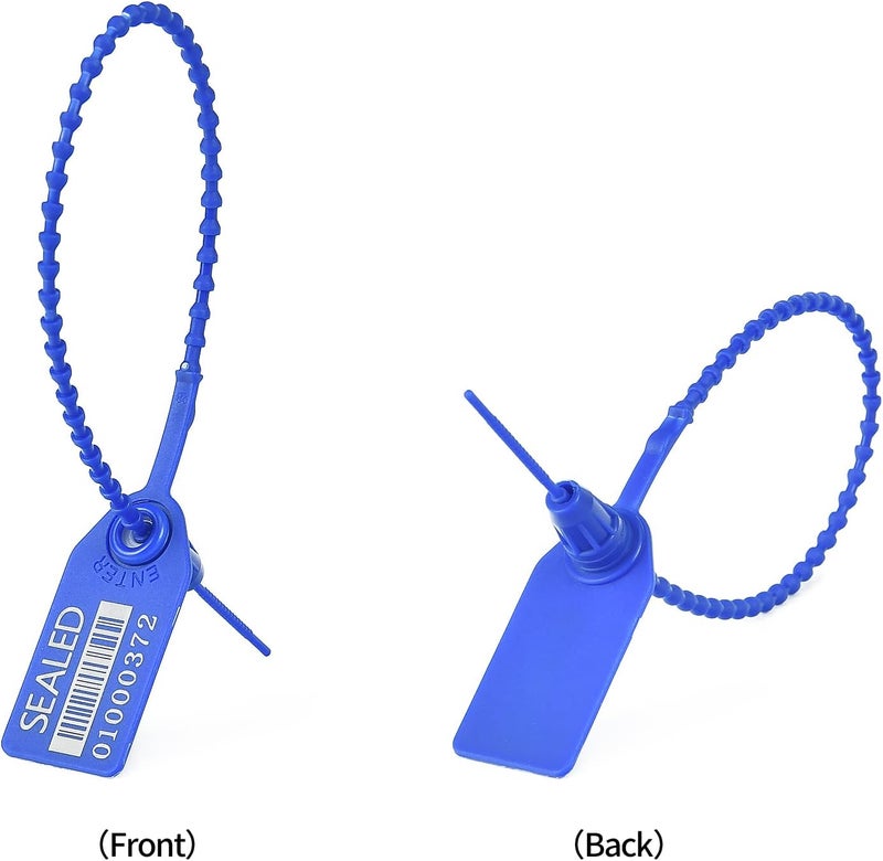 LeadSeals 500 Blue Plastic Barcode Seals, Numberd Plastic Tamper Seals Security Tags, Pull-Tite Safety Zip Ties, Tamper Proof Tags Plasic Locks for Fire Extinguishers - Image 2